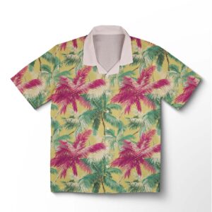 Chemise hawaïenne pour homme – Paradis tropical corail & menthe Palmera