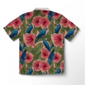 Alternative view of Chemise hawaïenne pour homme – Perroquet & hibiscus jungle en fleurs