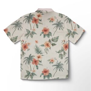 Alternative view of Chemise hawaïenne pour homme – Murmure de palmiers pêche sableux