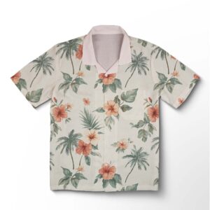 Chemise hawaïenne pour homme – Murmure de palmiers pêche sableux