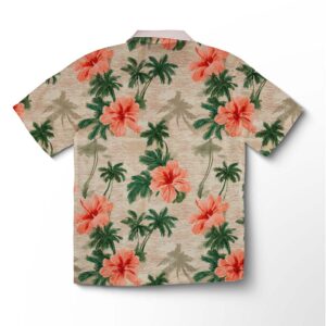 Alternative view of Chemise hawaïenne pour homme – Vagues et fleurs tropicales au coucher de soleil