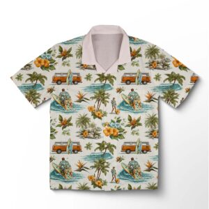 Chemise hawaïenne pour homme – Van de surf rétro Tropicana