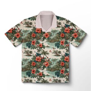 Chemise hawaïenne pour homme – Palmiers océaniques vintage
